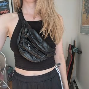 Vintage 90s patchwork leather fanny pack